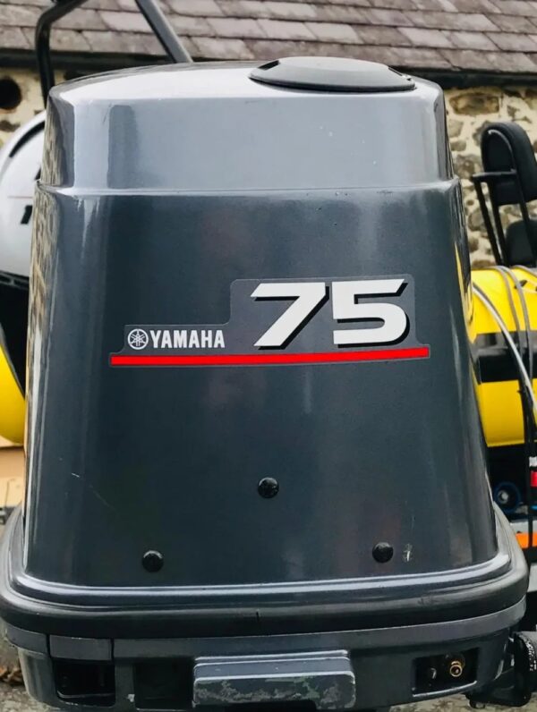 Used Yamaha 75hp – 2 stroke long shaft, electric start on remote cables
