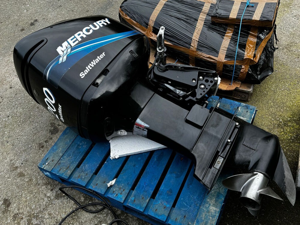 Used 200hp Mercury Saltwater Optimax Outboard, 2005