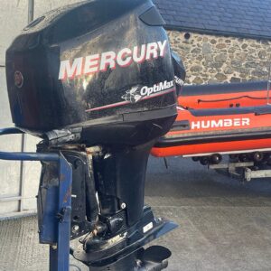 Used 125hp Mercury Optimax – Long shaft, two stroke, direct injection, electric start, remote control, PTT, 100hours
